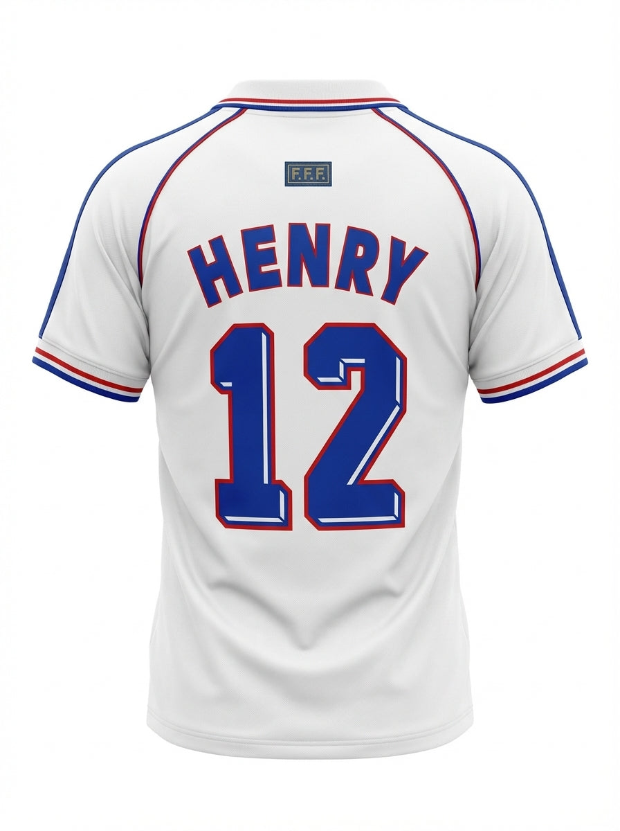 France Away Jersey from the 1998 FIFA World Cup made by Adidas.